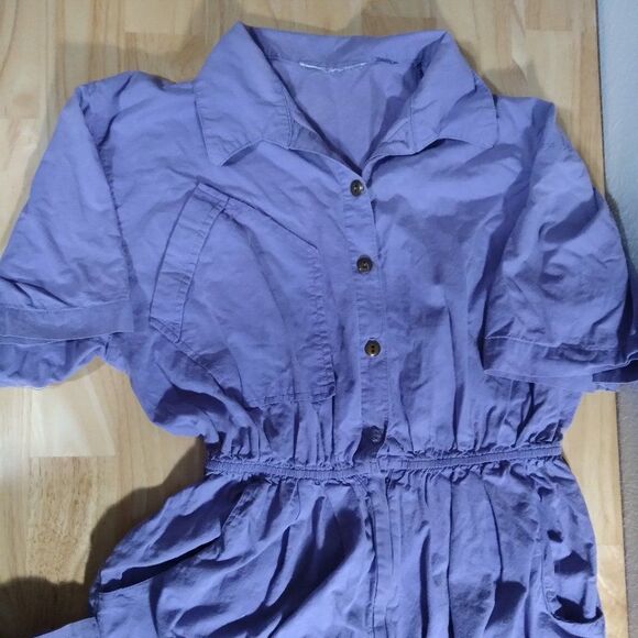 Vintage Purple Short Sleeve Romper Jumpsuit - Picture 1 of 7